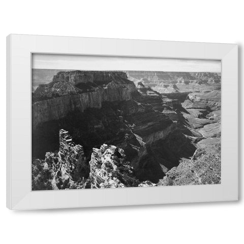 Grand Canyon National Park, Arizona - National Parks and Monuments, 1941 White Modern Wood Framed Art Print by Adams, Ansel