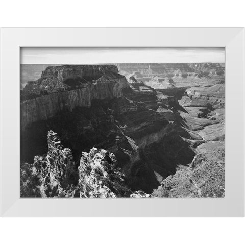 Grand Canyon National Park, Arizona - National Parks and Monuments, 1941 White Modern Wood Framed Art Print by Adams, Ansel