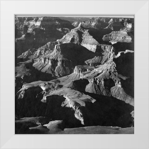 Grand Canyon National Park, Arizona - National Parks and Monuments, 1940 White Modern Wood Framed Art Print by Adams, Ansel