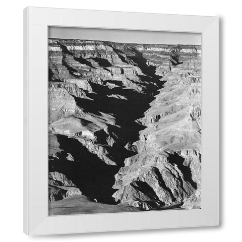 Grand Canyon from South Rim - National Parks and Monuments, 1940 White Modern Wood Framed Art Print by Adams, Ansel