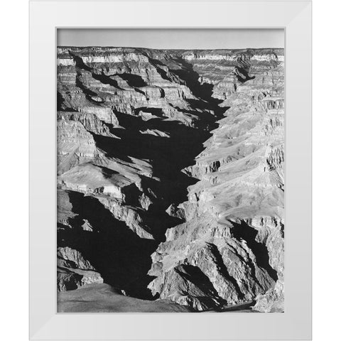 Grand Canyon from South Rim - National Parks and Monuments, 1940 White Modern Wood Framed Art Print by Adams, Ansel