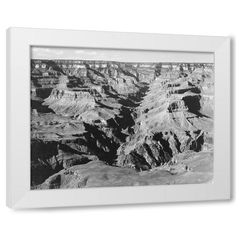 Grand Canyon from South Rim - National Parks and Monuments, 1940 White Modern Wood Framed Art Print by Adams, Ansel