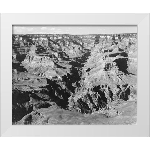 Grand Canyon from South Rim - National Parks and Monuments, 1940 White Modern Wood Framed Art Print by Adams, Ansel