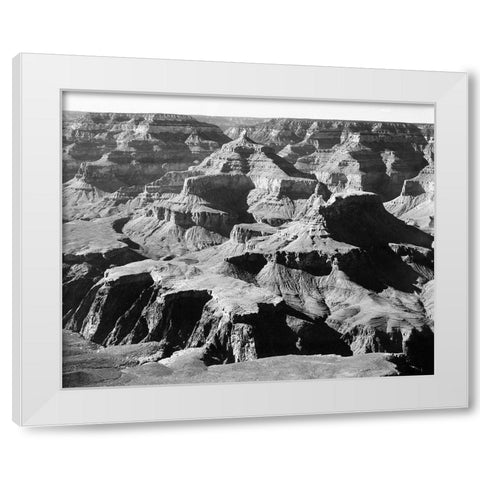 Grand Canyon National Park - National Parks and Monuments, Arizona, 1940 White Modern Wood Framed Art Print by Adams, Ansel