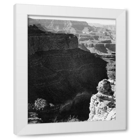 Grand Canyon South Rim - National Parks and Monuments, 1941 White Modern Wood Framed Art Print by Adams, Ansel