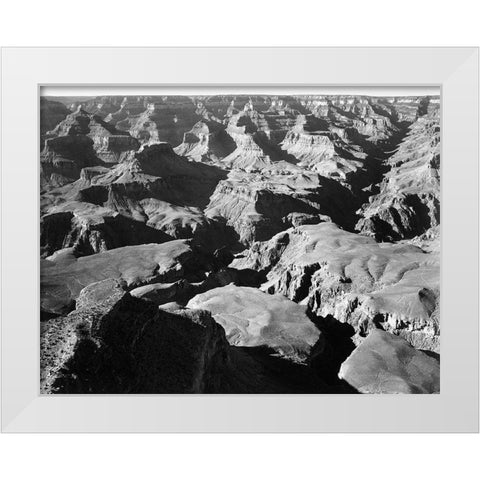 Grand Canyon National Park, Arizona - National Parks and Monuments, 1940 White Modern Wood Framed Art Print by Adams, Ansel