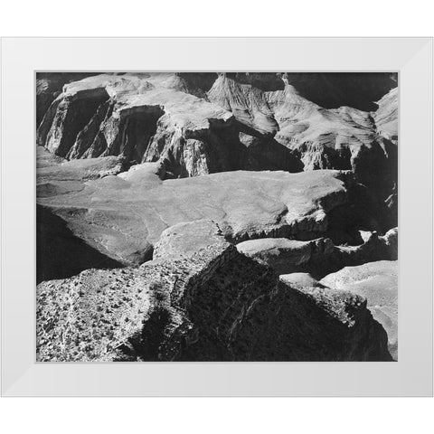 View from Yava Point, Grand Canyon National Park, Arizona - National Parks and Monuments, 1940 White Modern Wood Framed Art Print by Adams, Ansel