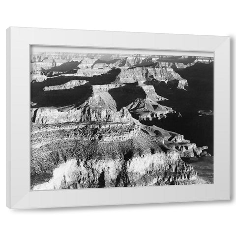 Grand Canyon National Park, Arizona - National Parks and Monuments, 1940 White Modern Wood Framed Art Print by Adams, Ansel
