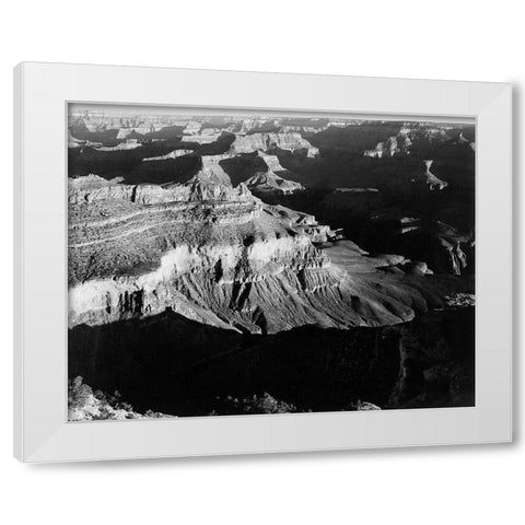 Grand Canyon National Park, Arizona - National Parks and Monuments, 1940 White Modern Wood Framed Art Print by Adams, Ansel