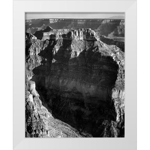 View from North Rim, Grand Canyon National Park, Arizona, 1941 White Modern Wood Framed Art Print by Adams, Ansel