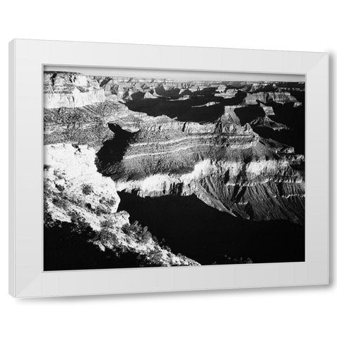 Grand Canyon National Park, Arizona, 1941 White Modern Wood Framed Art Print by Adams, Ansel