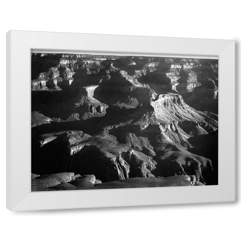 Grand Canyon National Park, Arizona, 1941 White Modern Wood Framed Art Print by Adams, Ansel