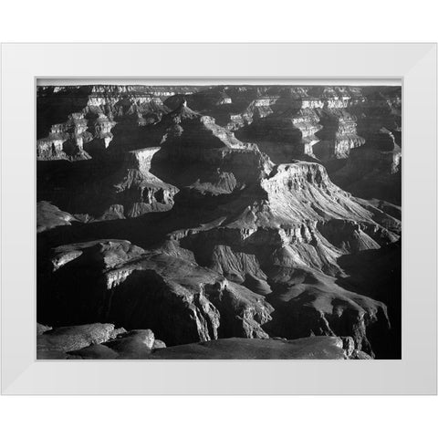Grand Canyon National Park, Arizona, 1941 White Modern Wood Framed Art Print by Adams, Ansel