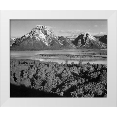 View toward Mount Moran, Grand Teton National Park, Wyoming, 1941 White Modern Wood Framed Art Print by Adams, Ansel