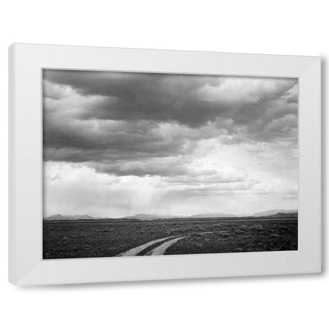 Roadway near Grand Teton National Park, Wyoming, 1941 White Modern Wood Framed Art Print by Adams, Ansel