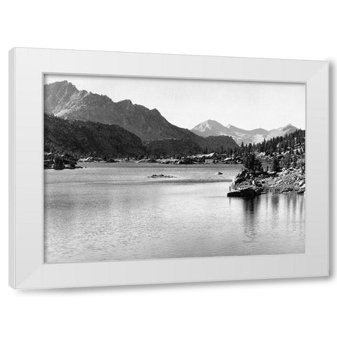 Rac Lake, Kings River Canyon, proposed as a national park, California, 1936 White Modern Wood Framed Art Print by Adams, Ansel