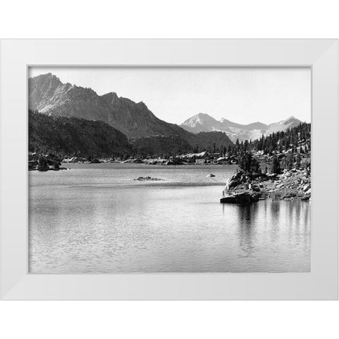 Rac Lake, Kings River Canyon, proposed as a national park, California, 1936 White Modern Wood Framed Art Print by Adams, Ansel