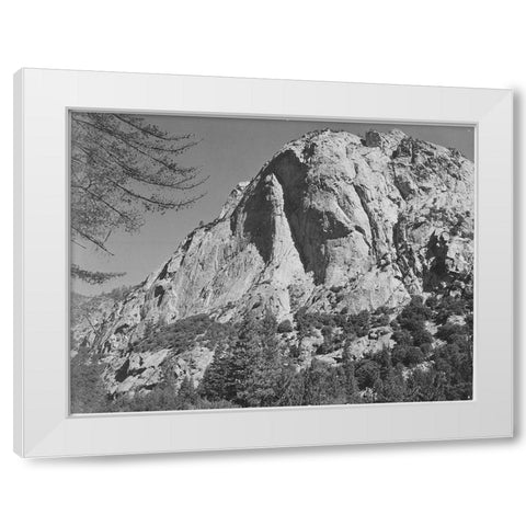 North Dome, Kings River Canyon,  proposed as a national park, California, 1936 White Modern Wood Framed Art Print by Adams, Ansel