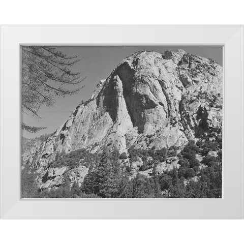 North Dome, Kings River Canyon,  proposed as a national park, California, 1936 White Modern Wood Framed Art Print by Adams, Ansel