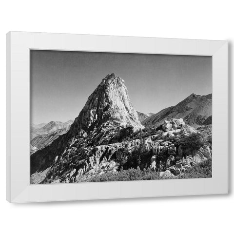 Fin Dome, Kings River Canyon,  proposed as a national park, California, 1936 White Modern Wood Framed Art Print by Adams, Ansel