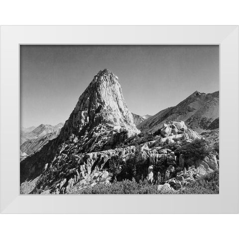 Fin Dome, Kings River Canyon,  proposed as a national park, California, 1936 White Modern Wood Framed Art Print by Adams, Ansel
