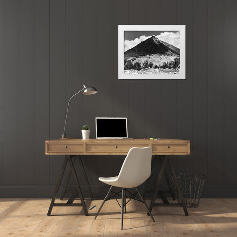 Pinchot Pass, Mt. Wynne, Kings River Canyon, proposed as a national park, California, 1936 White Modern Wood Framed Art Print by Adams, Ansel