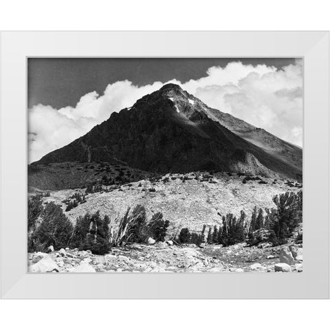 Pinchot Pass, Mt. Wynne, Kings River Canyon, proposed as a national park, California, 1936 White Modern Wood Framed Art Print by Adams, Ansel