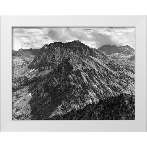From Windy Point, Middle Fork, Kings River Canyon, proposed as a national park, California, 1936 White Modern Wood Framed Art Print by Adams, Ansel