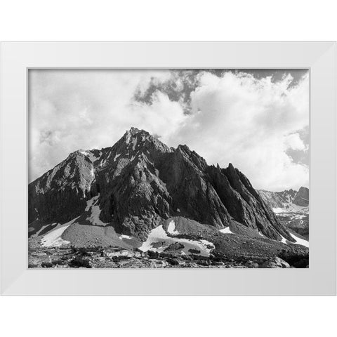 Center Peak, Center Basin, Kings River Canyon, proposed as a national park, California, 1936 White Modern Wood Framed Art Print by Adams, Ansel