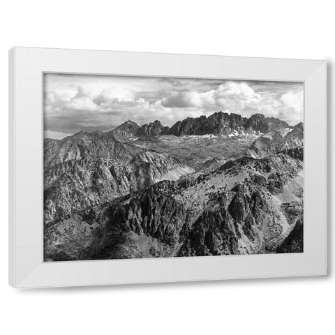 North Palisade from Windy Point, Kings River Canyon, proposed as a national park, California, 1936 White Modern Wood Framed Art Print by Adams, Ansel