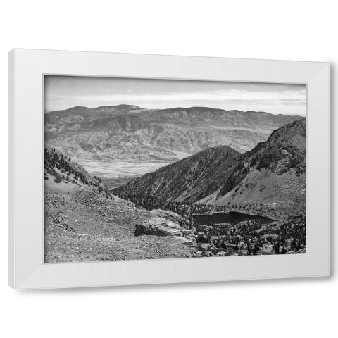 Owens Valley from Sawmill Pass, Kings River Canyon, proposed as a national park, California, 1936 White Modern Wood Framed Art Print by Adams, Ansel