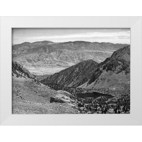 Owens Valley from Sawmill Pass, Kings River Canyon, proposed as a national park, California, 1936 White Modern Wood Framed Art Print by Adams, Ansel