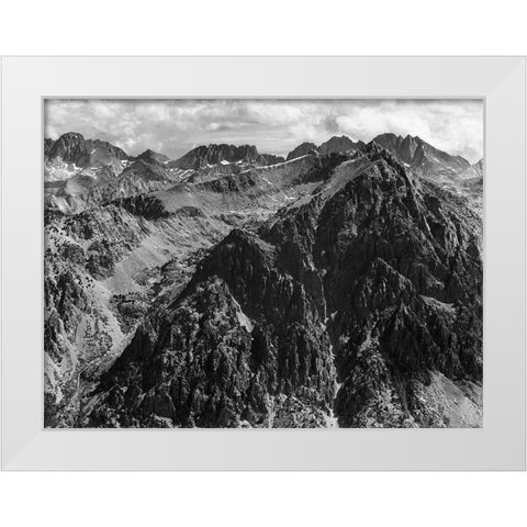 From Windy Point, Kings River Canyon, proposed as a national park, California, 1936 White Modern Wood Framed Art Print by Adams, Ansel