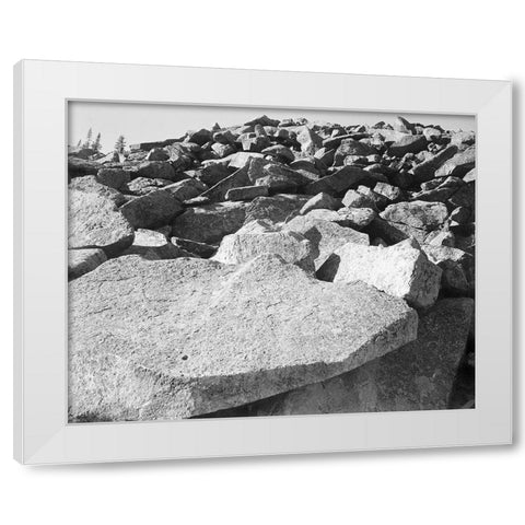 Moraine, Rocky Mountain National Park, Colorado, ca. 1941-1942 White Modern Wood Framed Art Print by Adams, Ansel