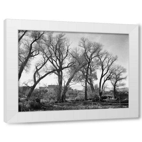 At Taos Pueblo National Historic Landmark, New Mexico, ca. 1941-1942 White Modern Wood Framed Art Print by Adams, Ansel
