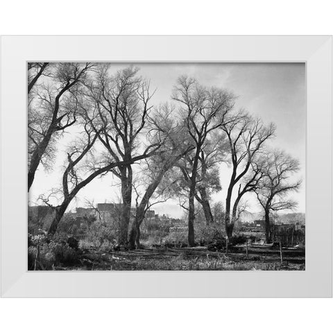 At Taos Pueblo National Historic Landmark, New Mexico, ca. 1941-1942 White Modern Wood Framed Art Print by Adams, Ansel
