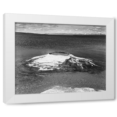 The Fishing Cone - Yellowstone Lake, Yellowstone National Park, Wyoming, ca. 1941-1942 White Modern Wood Framed Art Print by Adams, Ansel