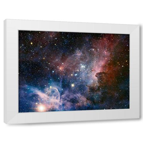 Carina Nebula Infrared from HAWK-I White Modern Wood Framed Art Print by ESO/T. Preibisch