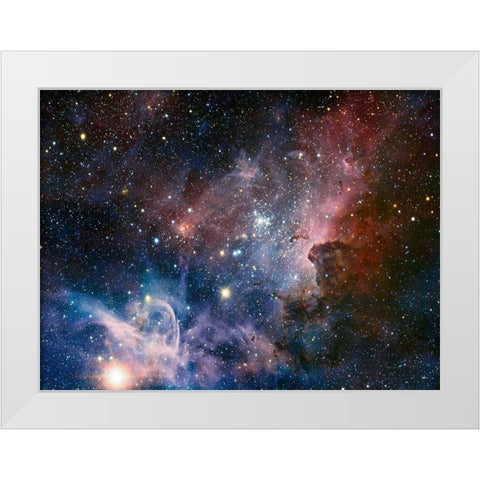 Carina Nebula Infrared from HAWK-I White Modern Wood Framed Art Print by ESO/T. Preibisch