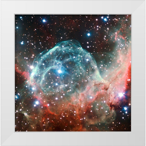 Thors Helmet Nebula White Modern Wood Framed Art Print by ESO/B. Bailleul