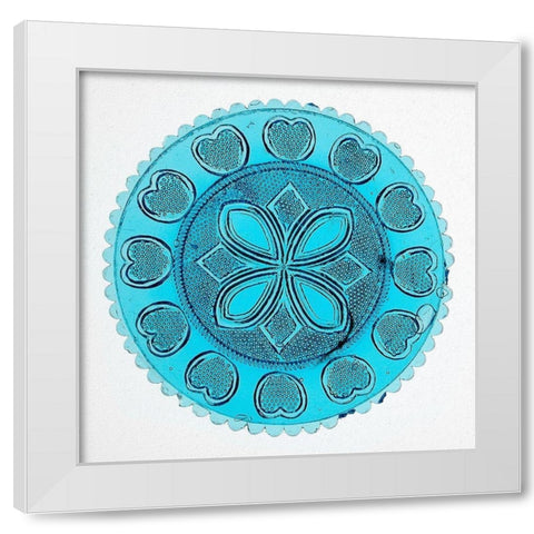 Blue Pressed Glass Plate White Modern Wood Framed Art Print by Unknown 19th Century American Glassmaker