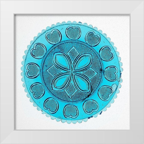 Blue Pressed Glass Plate White Modern Wood Framed Art Print by Unknown 19th Century American Glassmaker