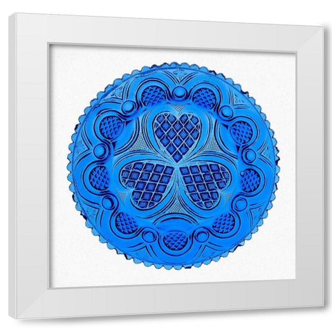 Roman Rosette Tea Plate White Modern Wood Framed Art Print by Unknown 19th Century American Glassmaker