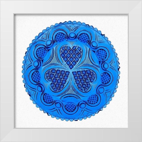 Roman Rosette Tea Plate White Modern Wood Framed Art Print by Unknown 19th Century American Glassmaker