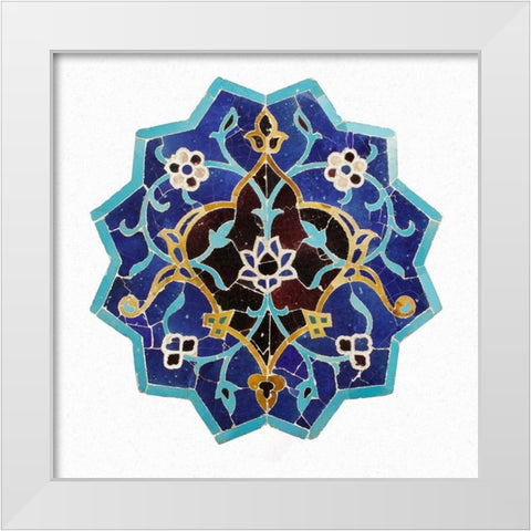 Mosaic Tile White Modern Wood Framed Art Print by Unknown 15th Century Persian Artisan