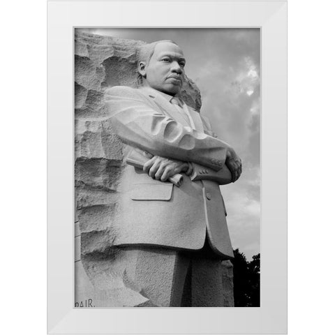 Martin Luther King, Jr. Memorial, Washington, D.C. - Black and White Variant White Modern Wood Framed Art Print by Highmith, Carol