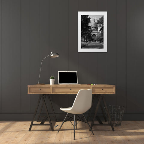 The Texas Capitol, Austin, Texas, 2014 - Black and White White Modern Wood Framed Art Print by Highmith, Carol