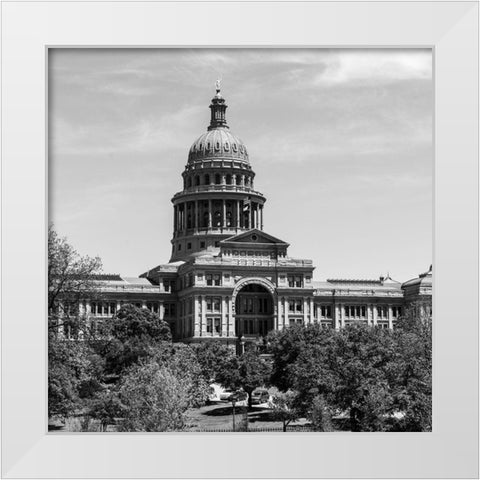 The Texas Capitol, Austin, Texas, 2014 - Black and White White Modern Wood Framed Art Print by Highmith, Carol