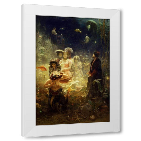 Sadko - Undersea White Modern Wood Framed Art Print by Repin, Ilya