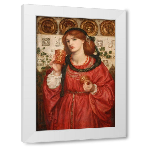 The Loving Cup, 1867 White Modern Wood Framed Art Print by Rossetti, Dante Gabriel